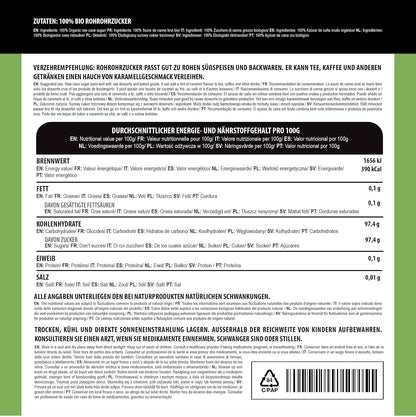 Alpi Nature Rohrohrzucker BIO 500G, Rohrzucker Braun, Brauner Rohrzucker