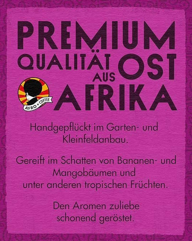 AFRO COFFEE Bio Kaffee Gemahlen 6x250g – Fairtrade, Arabica & Robusta, Dunkle Röstung