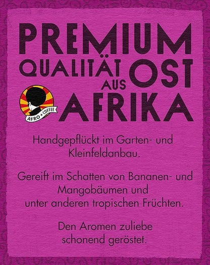 AFRO COFFEE Bio Kaffee Gemahlen 6x250g – Fairtrade, Arabica & Robusta, Dunkle Röstung