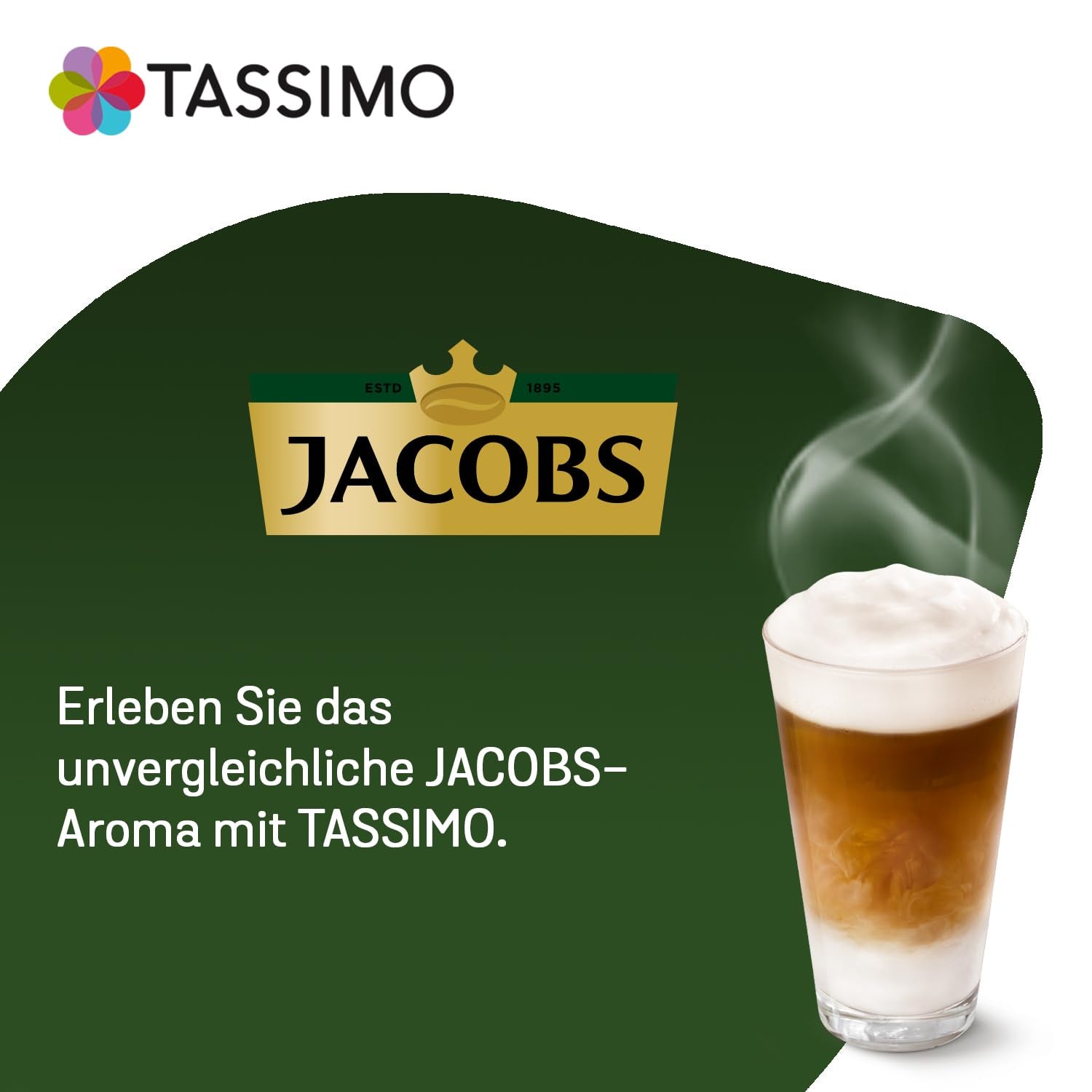 Tassimo Kapseln Jacobs Typ Latte Macchiato Classico, 5 X 8 Pads, 40 Kaffeekapseln