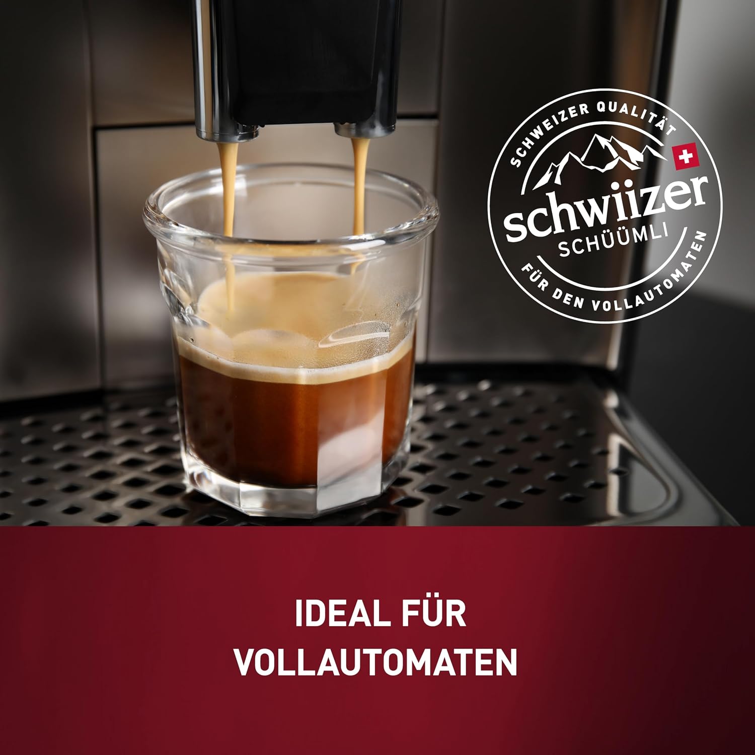 Schwiizer Schüümli Crema, 100% Arabica Kaffeebohnen, Aromatisch-Vollmundig, Ideal Für Vollautomaten, Stärke 3/5, Mittlere Röstung, Rainforest Alliance, 1Kg
