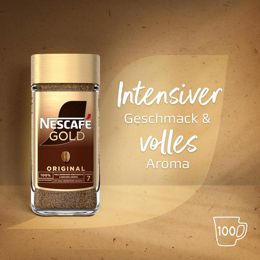 NESCAFÉ GOLD Original, Löslicher Bohnenkaffee, Instant-Kaffee Aus Erlesenen Kaffeebohnen, Koffeinhaltig, 1Er Pack (1X200G)