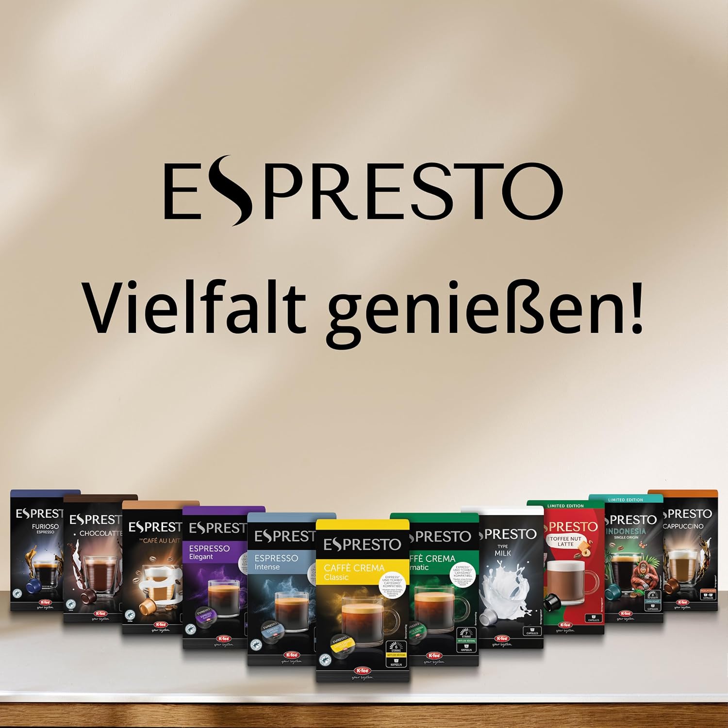 ESPRESTO Caffè Crema Classic, Kompatibel Mit K-Fee & Aldi EXPRESSI*, RFA Zertifiziert, 96 Kaffeekapseln