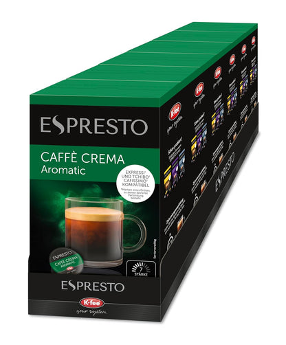 ESPRESTO Caffè Crema Aromatic, Kompatibel Mit K-Fee & Aldi EXPRESSI*, RFA Zertifiziert, 96 Kaffeekapseln