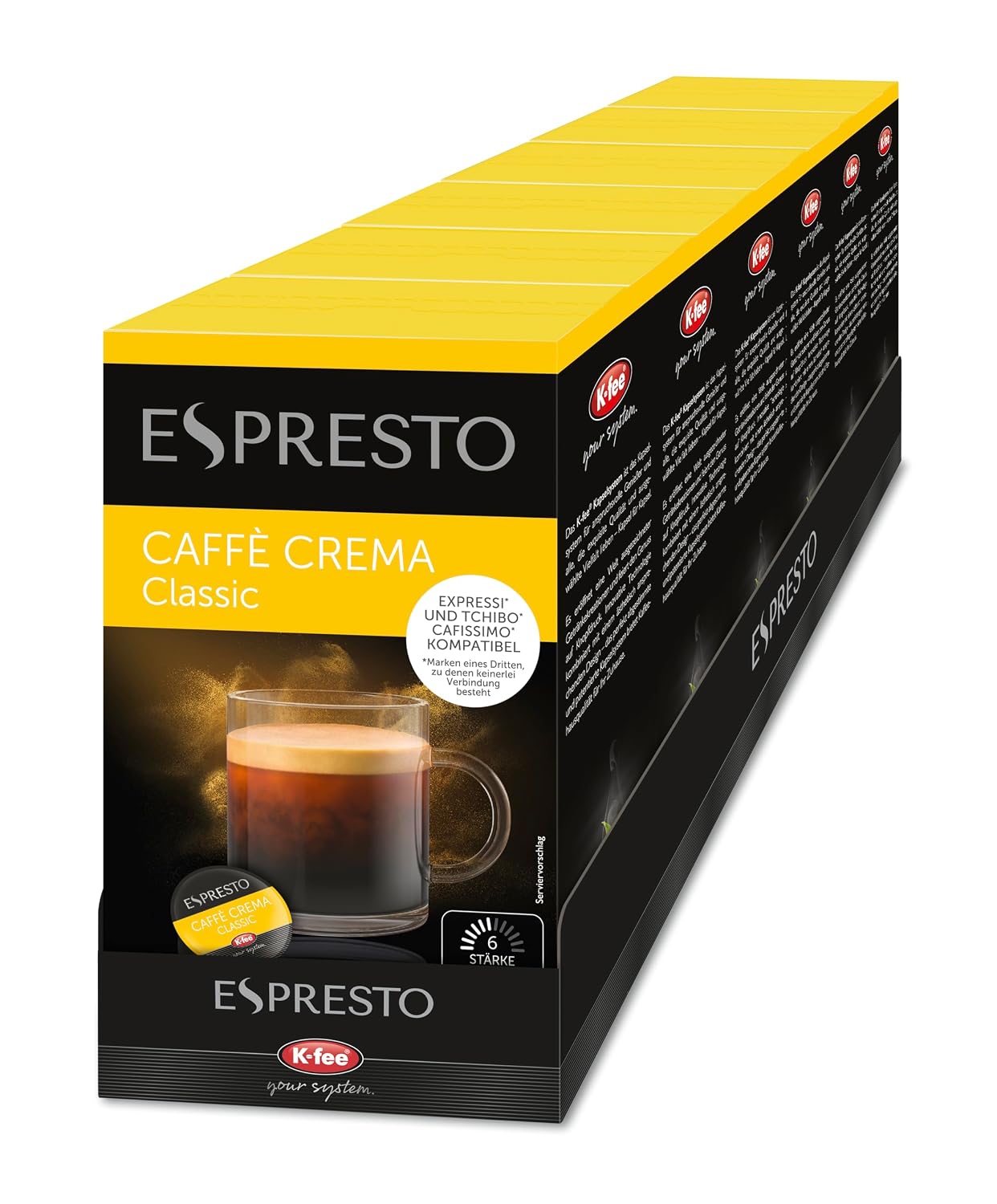 ESPRESTO Caffè Crema Classic, Kompatibel Mit K-Fee & Aldi EXPRESSI*, RFA Zertifiziert, 96 Kaffeekapseln