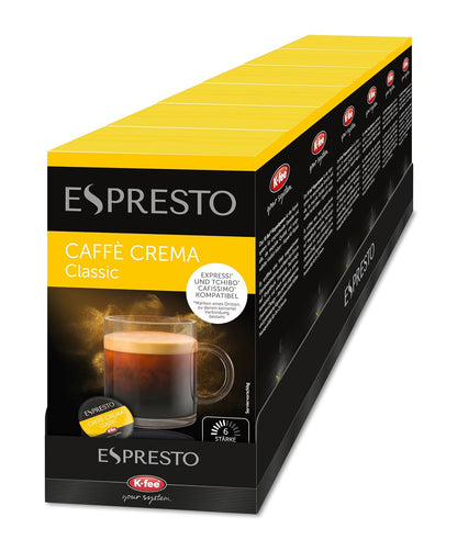 ESPRESTO Caffè Crema Classic, Kompatibel Mit K-Fee & Aldi EXPRESSI*, RFA Zertifiziert, 96 Kaffeekapseln