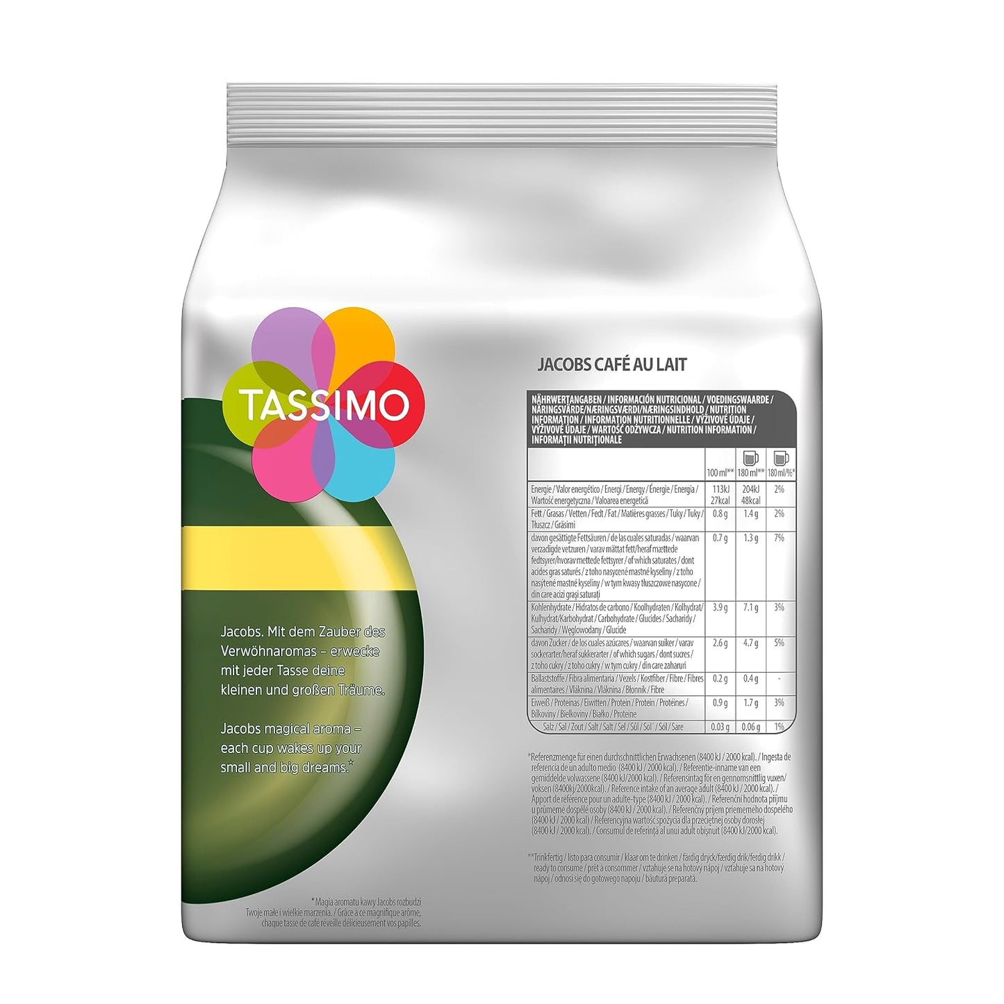 Tassimo Kapseln Jacobs Café Au Lait, 5 X 16 Pads, 80 Kaffeekapseln