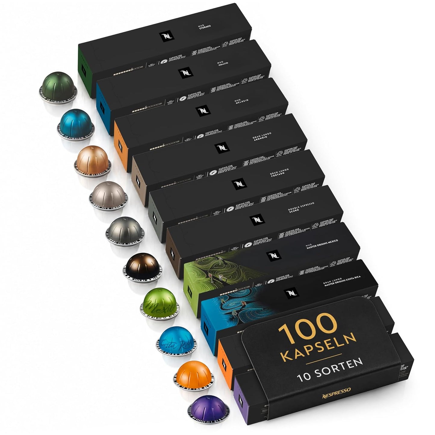 NESPRESSO VERTUO Decaffeinato Auswahl 50 Kaffeekapseln