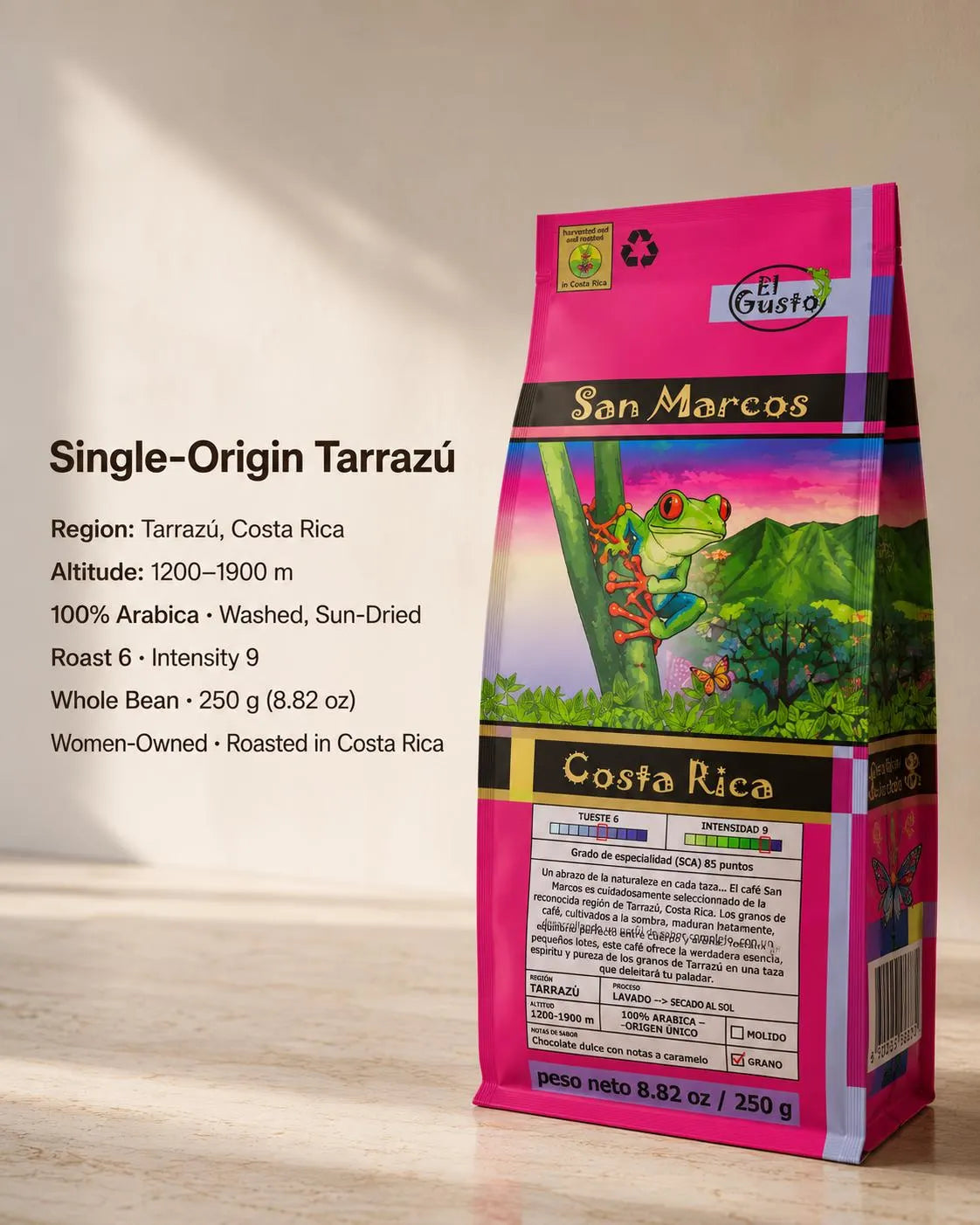 Kaffee-Geschenkset 3 × 250 g – Costa Rica Spezialitätenkaffee als ganze Bohne (Trio) – Preisgekrönter San Marcos Arabica – Geschenkbox für Kaffeeliebhaber, Damen & Herren