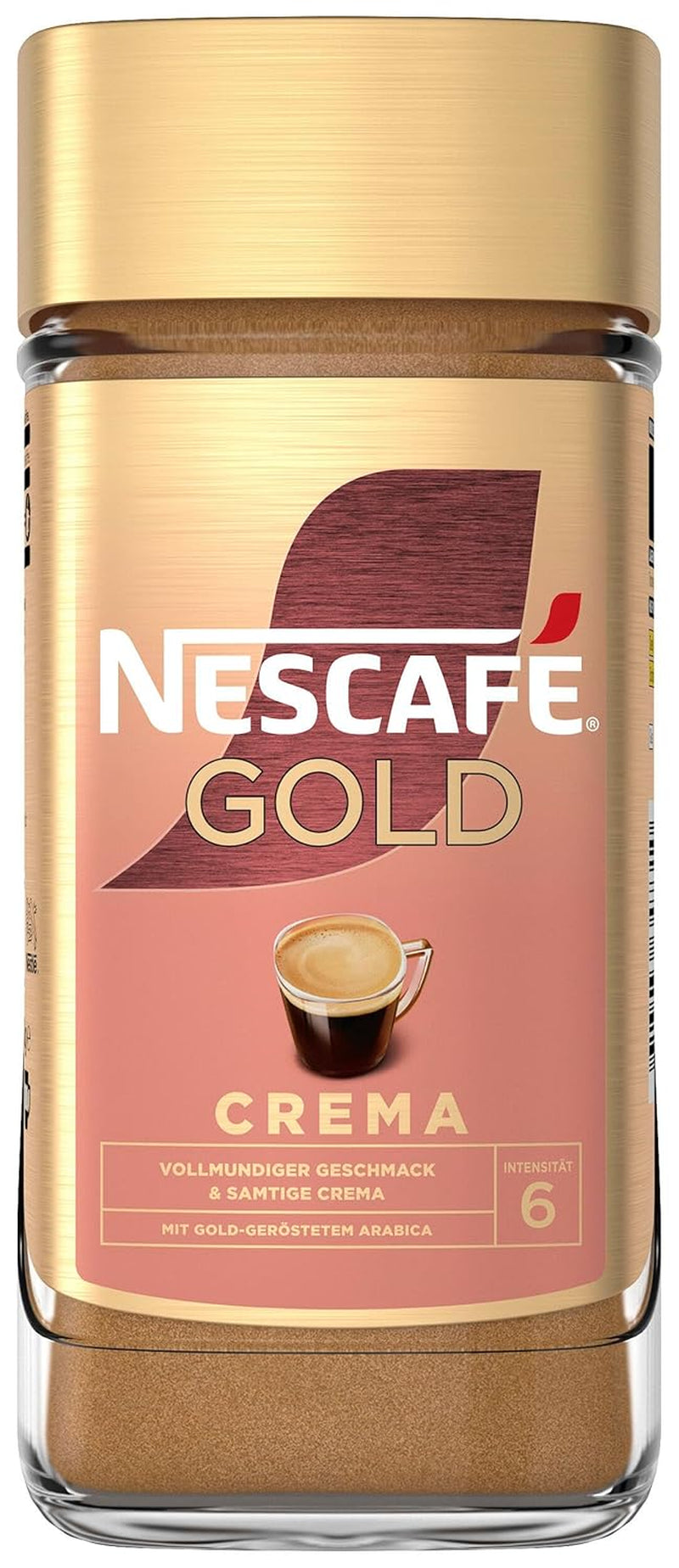 NESCAFÉ GOLD Crema, Löslicher Bohnenkaffee, Instant-Kaffee Aus Erlesenen Kaffeebohnen Mit Samtiger Crema, Koffeinhaltig, 200G