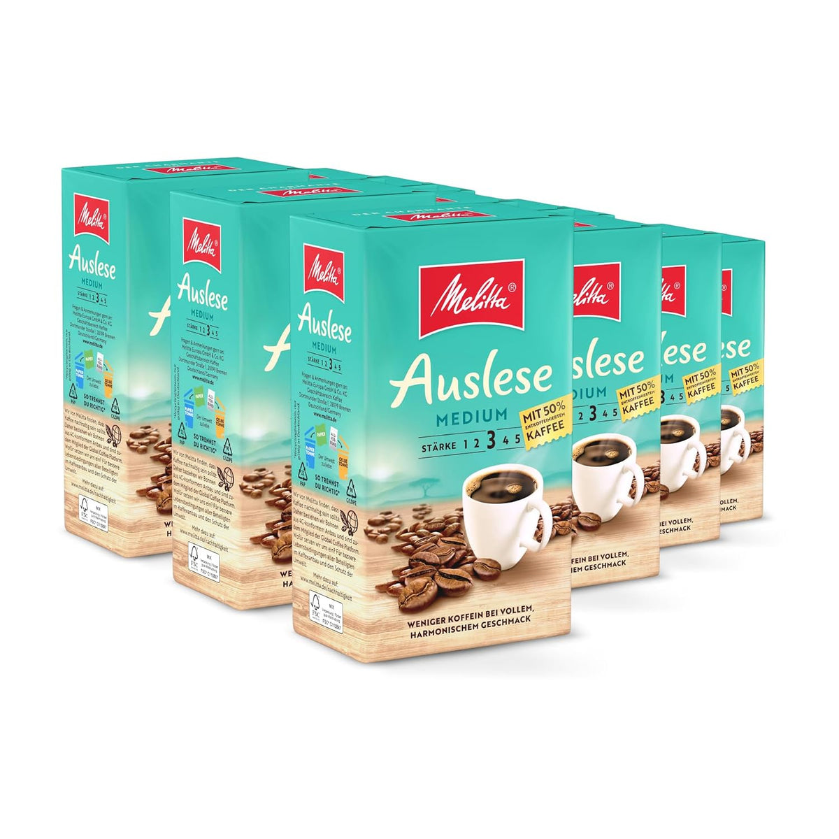 Melitta Der Kräftige, Filterkaffee, Stärke 4/5, 12 X 500G