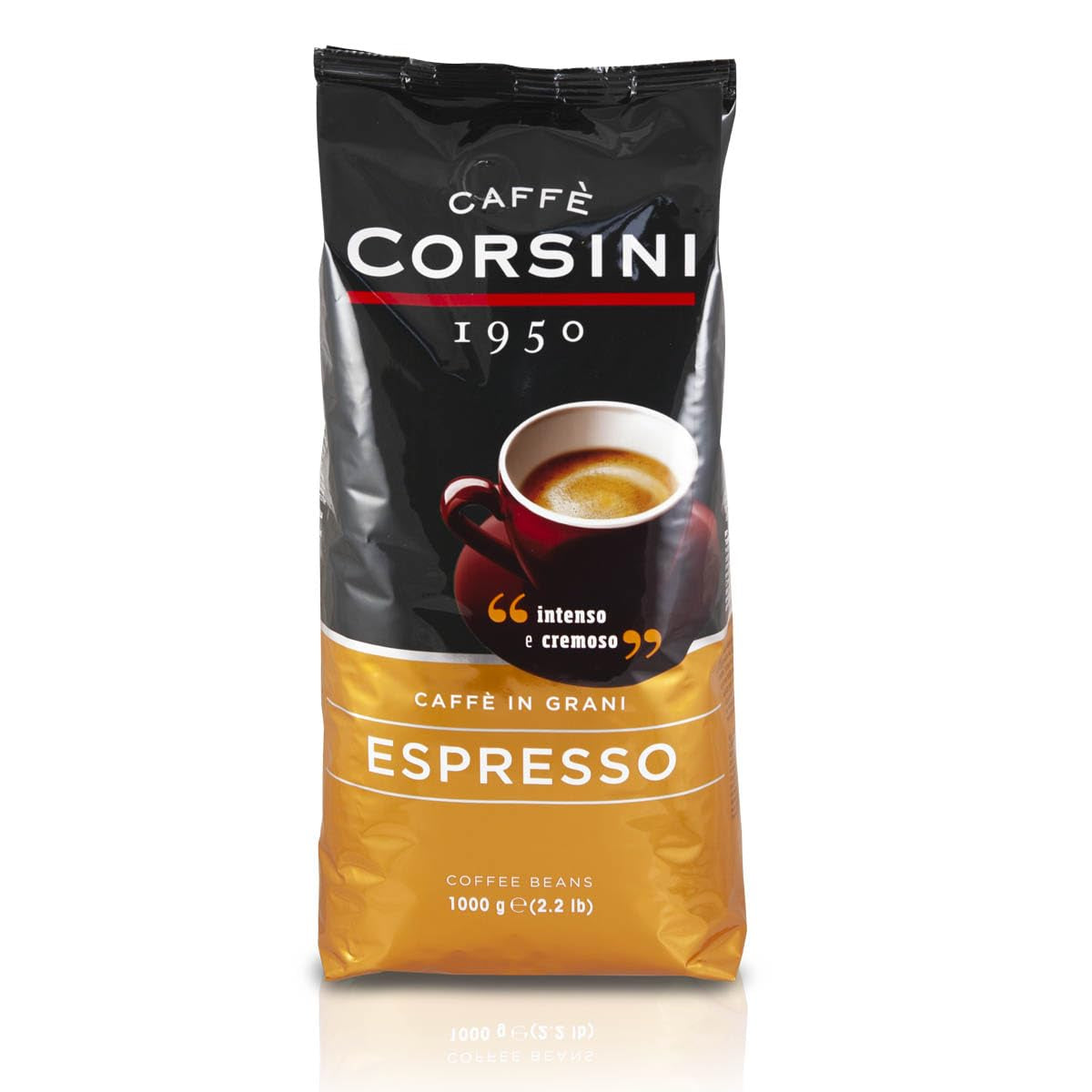 Caffè Corsini in Grani Espresso, 1Kg. Auswahl Von Kaffeebohnen Für Eine Mischung Mit Intensivem Und Cremigem Geschmack