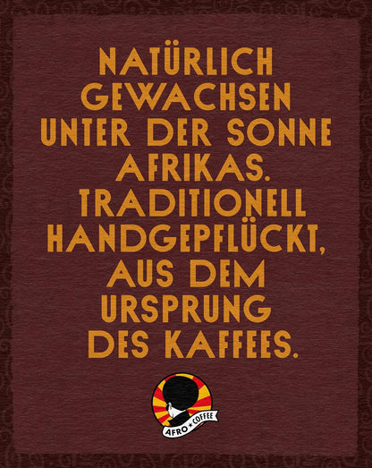 AFRO COFFEE Dark & Elegant I 250G Premium Bio Kaffeebohnen Fairtrade I 100% Arabica Kaffee Bohnen I Bohnenkaffee Aus Äthiopien Mit Noten Von Bitterschokolade I Handgepflückt, Dunkel Geröstet, Säurearm