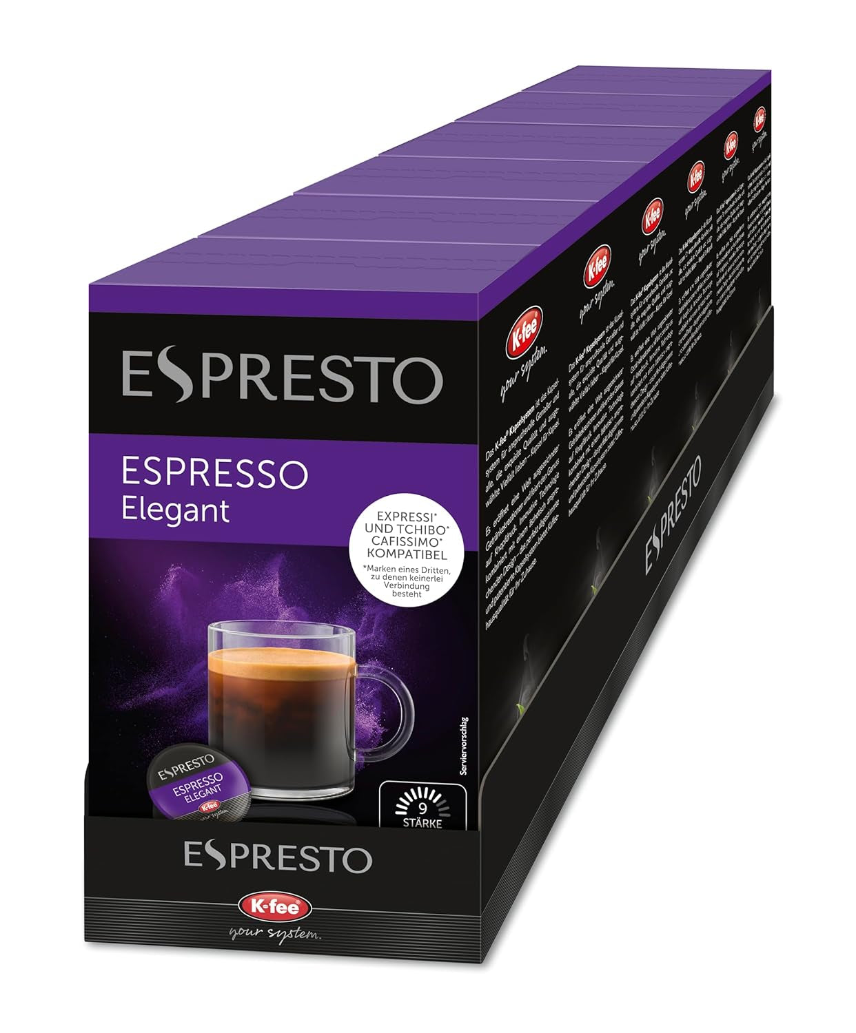 ESPRESTO Espresso Elegant, Kompatibel Mit K-Fee & Aldi EXPRESSI*, RFA Zertifiziert, 96 Kaffeekapseln