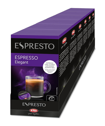 ESPRESTO Espresso Elegant, Kompatibel Mit K-Fee & Aldi EXPRESSI*, RFA Zertifiziert, 96 Kaffeekapseln