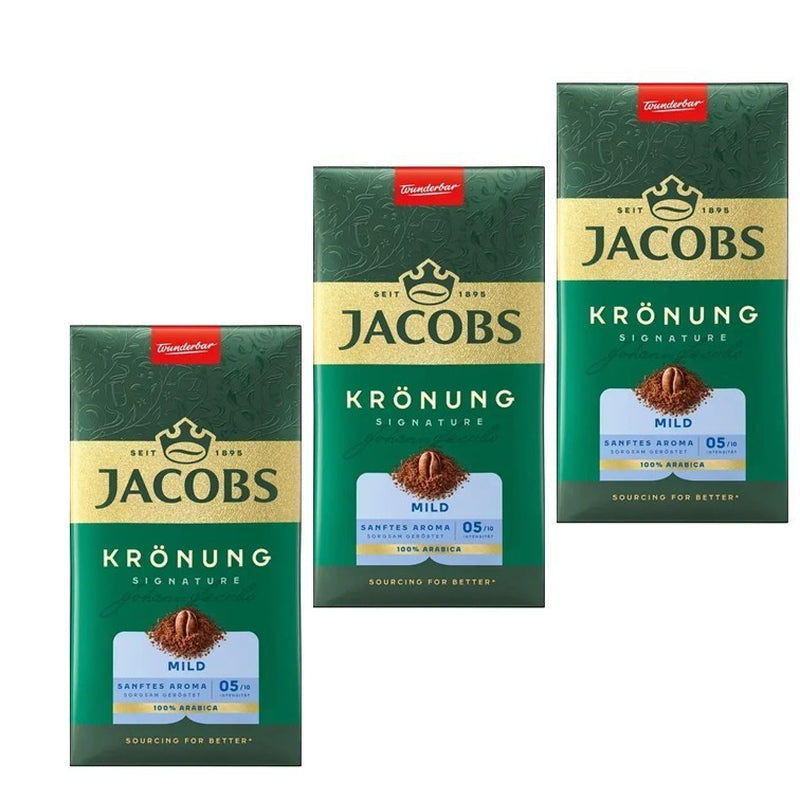Jacobs Krönung Gemahlen Mild 3 X 500G – 100% Arabica Kaffee