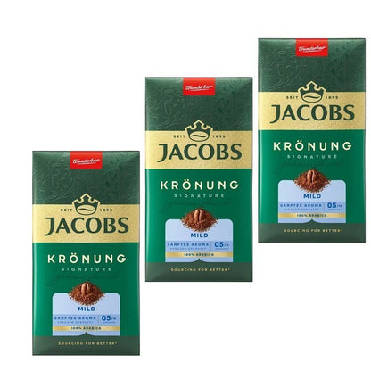 Jacobs Krönung Gemahlen Mild 3 X 500G – 100% Arabica Kaffee