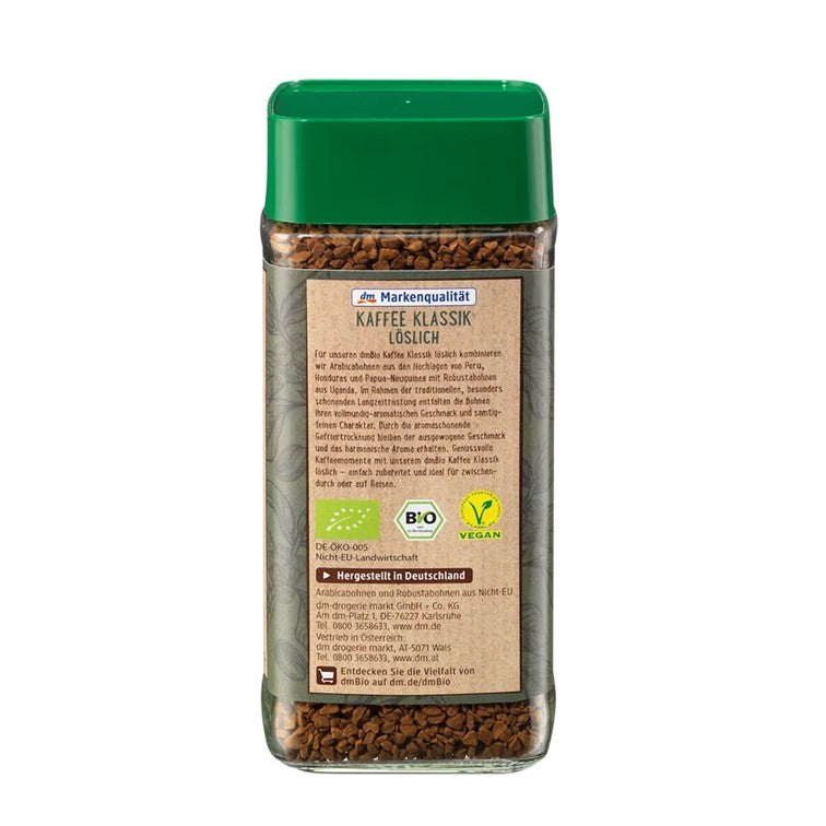5X 100g Dmbio Kaffee Klassik Löslicher Kaffee Instantkaffee Vorratspack