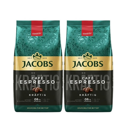 JACOBS Expertenröstung Espresso 2 x 1Kg Ganze Bohnen Kaffee Intensität 8/10