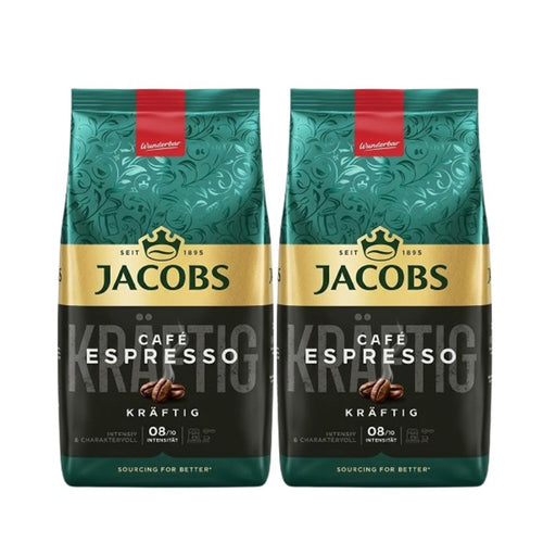 JACOBS Expertenröstung Espresso 2 x 1Kg Ganze Bohnen Kaffee Intensität 8/10