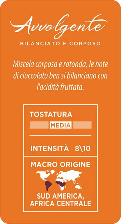 Caffè Mauro Torrefazione – Kaffeebohnen – 1 Kg – Avvolgente Mischung – Mittlere Röstung – Intensität 8/10 – Hergestellt in Italien – 1Kg Packung (Packung Mit 4)