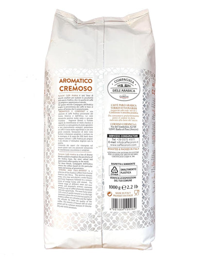 Caffè Corsini - Compagnia Dell'Arabica, Arabica Kaffeebohnen Aromatisch Und Cremig, 1 Kg Packung Geröstete Kaffeebohnen