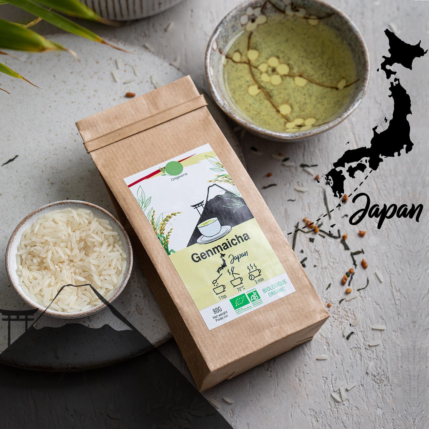 ORIGEENS BIO TEE GESCHENKSET „GETRÄNKE AUS ALLER WELT“ - Hibiskustee, Mate, Chai Tee, Genmaicha Grüntee - Tee Set 4X80G