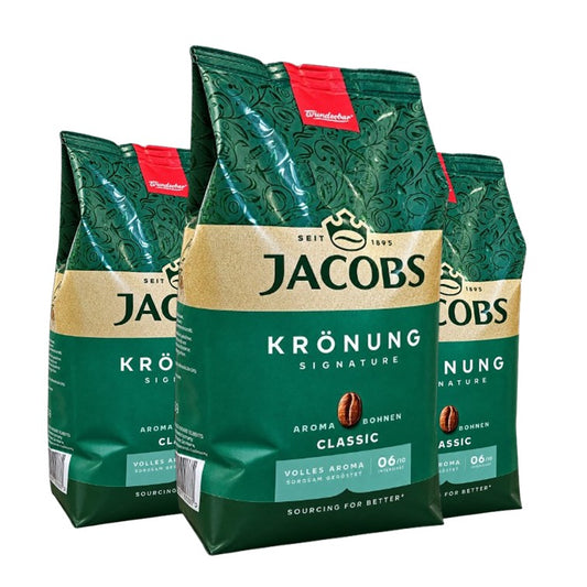 Jacobs Krönung Aroma Classic Kaffeebohnen 3x500g – Ganze Bohnen – 1500g