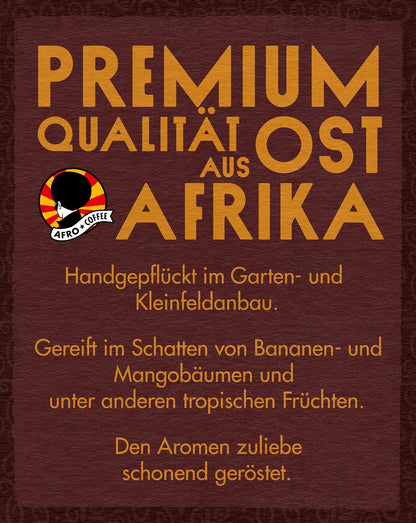 AFRO COFFEE Dark & Elegant 1Kg I 2X 500G Premium Bio Kaffeebohnen Fairtrade I 100% Arabica Bohnen I Bohnenkaffee Aus Äthiopien Mit Noten Von Bitterschokolade I Handgepflückt, Dunkel Geröstet, Säurearm