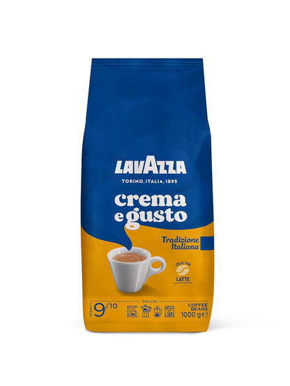 Lavazza, Crema E Gusto Tradizione Italiana, Geröstete Kaffeebohnen, Mit Würzigen Aromatischen Noten, Ideal Für Einen Espresso, Arabica Und Robusta Kaffeebohnen, 1 Kg Packung