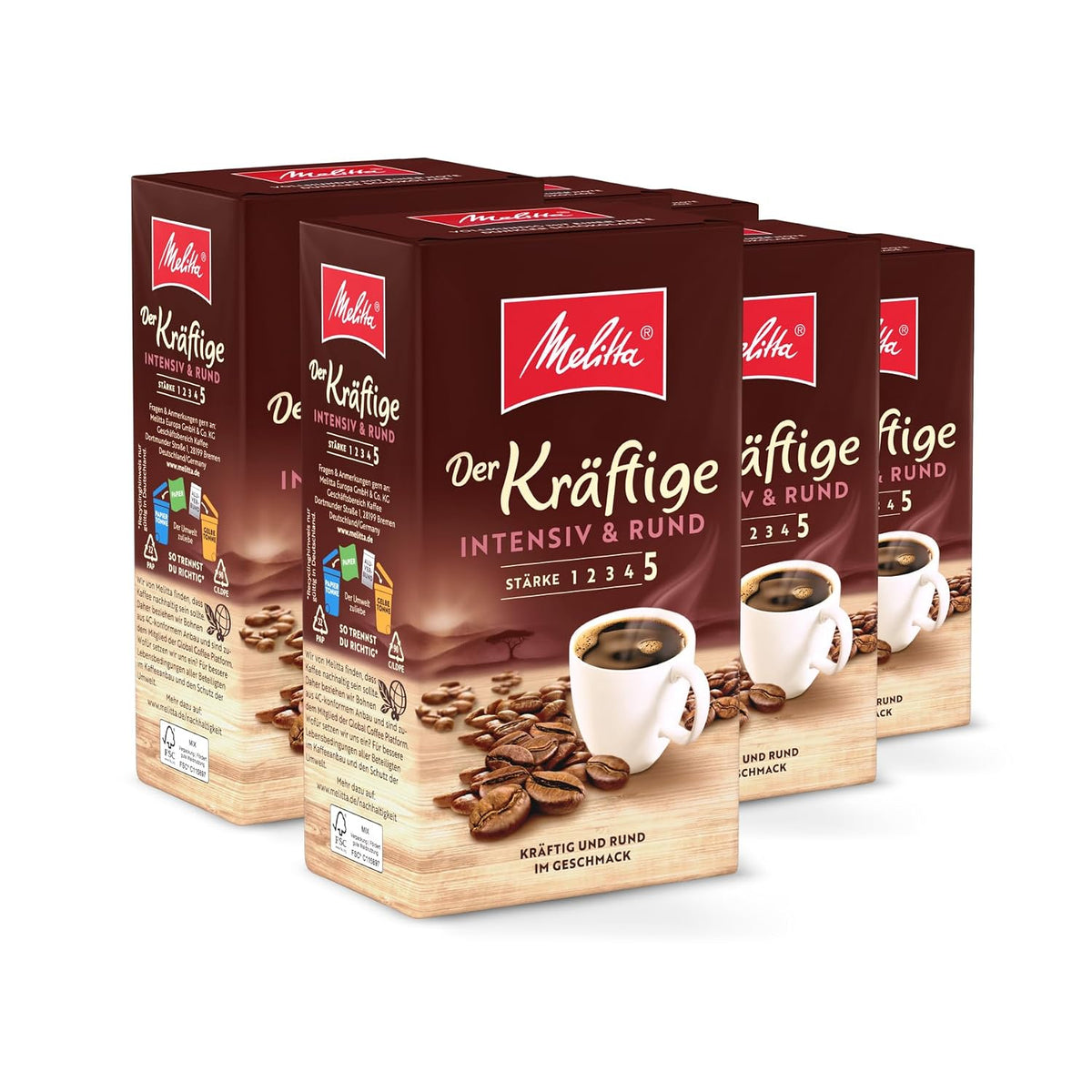 Melitta Der Kräftige, Filterkaffee, Stärke 4/5, 12 X 500G