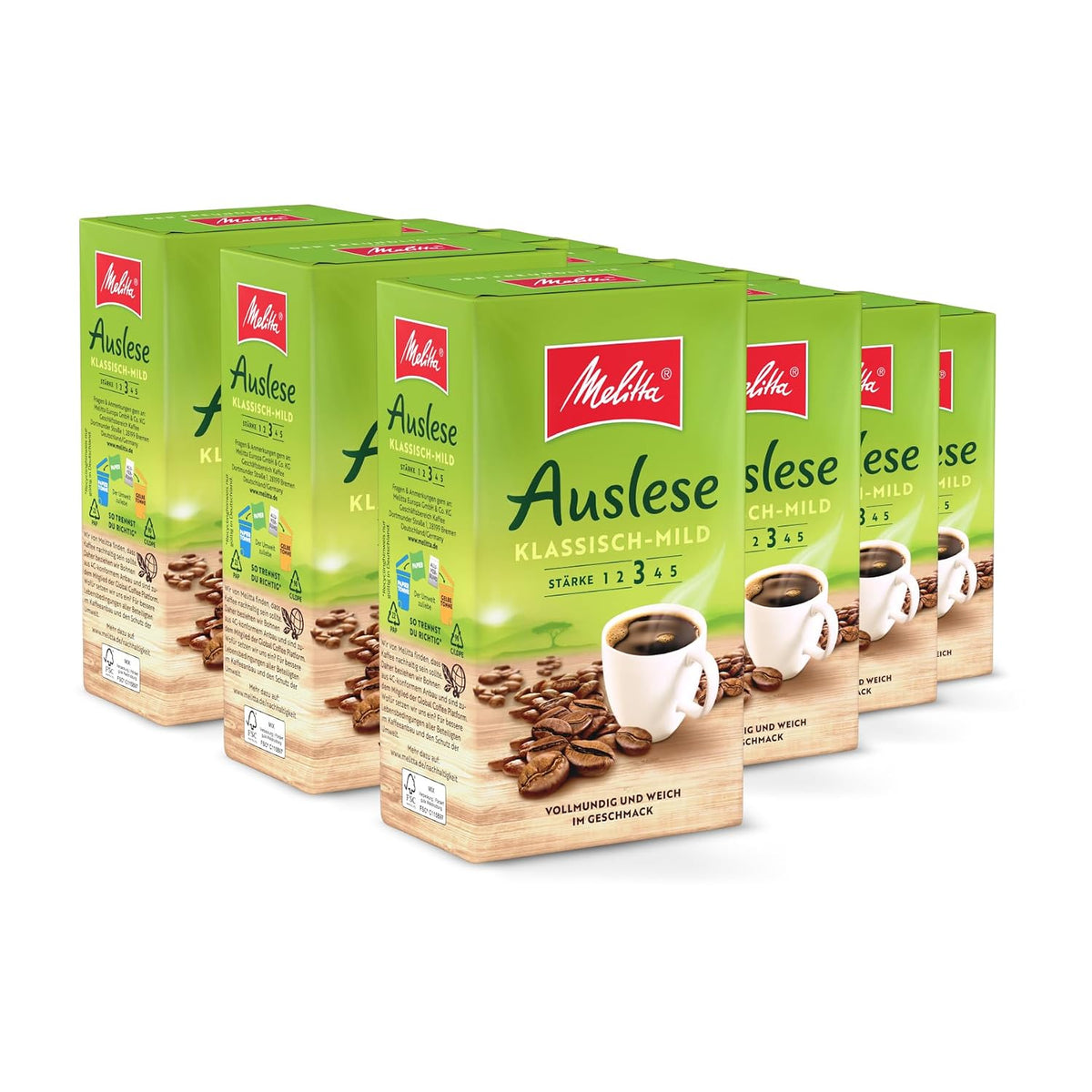 Melitta Der Kräftige, Filterkaffee, Stärke 4/5, 12 X 500G
