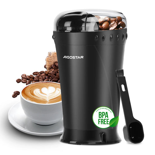 Electric Coffee Grinder Spice Mill Coffee Grinder for Coffee Beans, Grains, Spices and Nuts, Stainless Steel Blade, 60G
