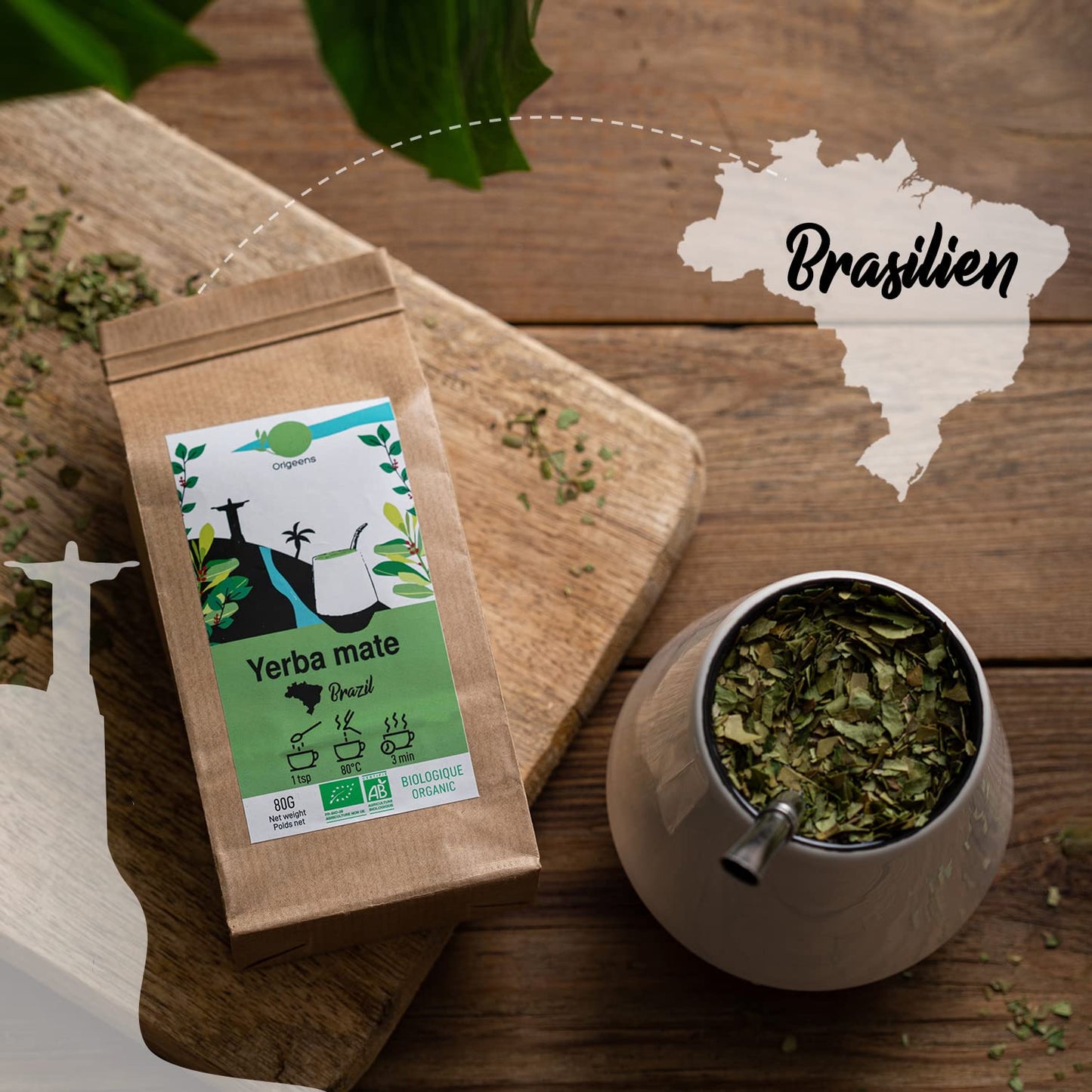 ORIGEENS BIO TEE GESCHENKSET „GETRÄNKE AUS ALLER WELT“ - Hibiskustee, Mate, Chai Tee, Genmaicha Grüntee - Tee Set 4X80G