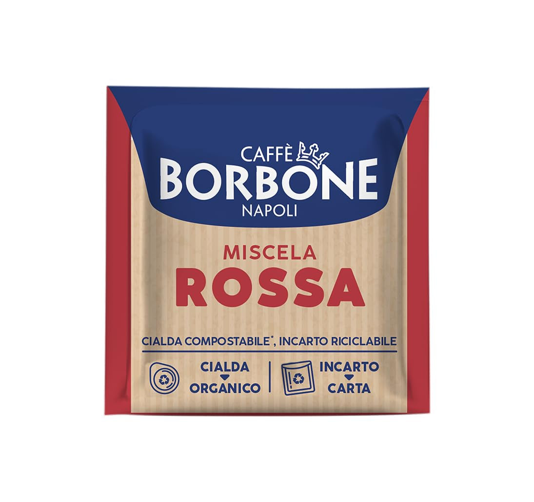 Caffè Borbone Kompostierbare Kaffeepads, Rote Kaffeemischung - 150 - Kompatibel Mit ESE System Papier 44 Mm