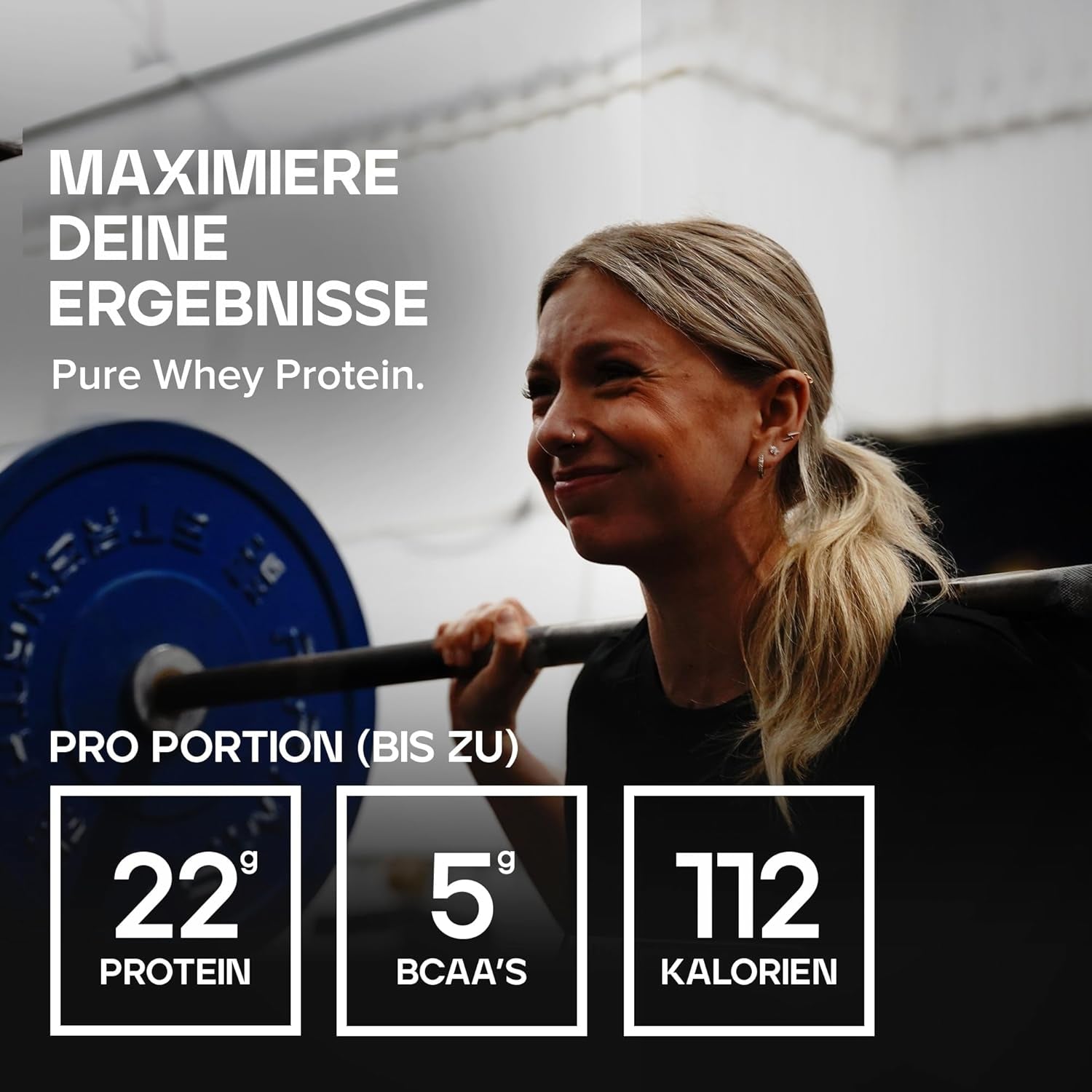 Bulk Pure Whey Protein Pulver | Eiskaffee Latte | 22G Protein & 5G Bcaas Pro Portion | Whey Shake | Wenig Zucker | Unterstützt Muskelaufbau & Regeneration | Leicht Mischbar | Vegetarisch | 1Kg