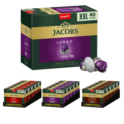 JACOBS Kapseln Xxl-Pack Nespresso®* Kompatible Kaffeekapseln Lungo Espresso