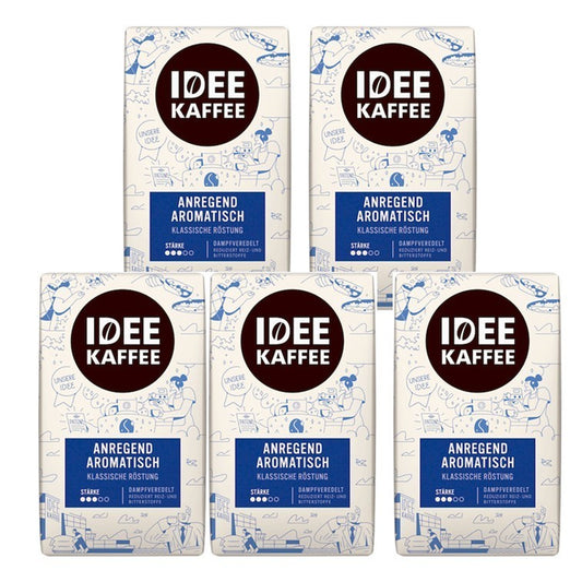Idee Kaffee Gemahlen 5 X 500G – Aromatischer Kaffee Vorrat 2,5 Kg