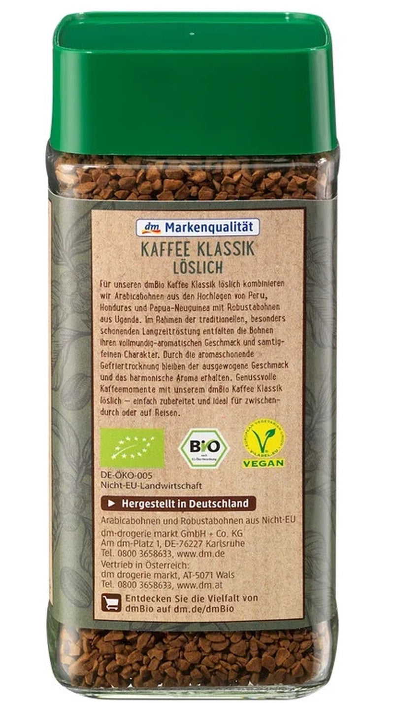 5X 100G Dmbio Kaffee Klassik Löslicher Kaffee Instantkaffee Vorratspack