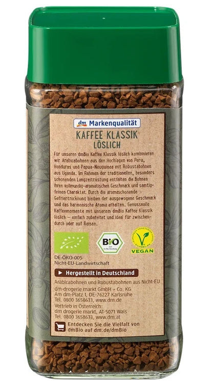 5X 100G Dmbio Kaffee Klassik Löslicher Kaffee Instantkaffee Vorratspack