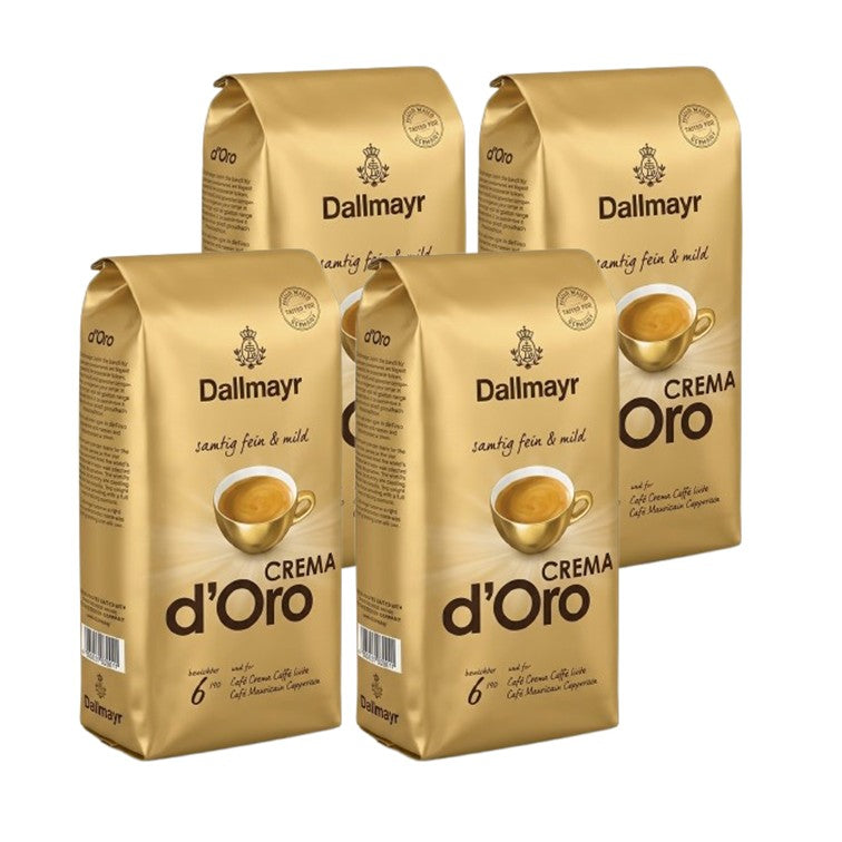 4x Dallmayr Crema d’Oro Kaffeebohnen 1kg – 100% Arabica, 4kg