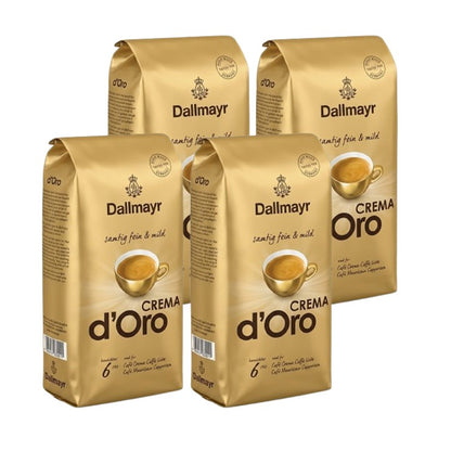 4x Dallmayr Crema d’Oro Kaffeebohnen 1kg – 100% Arabica, 4kg