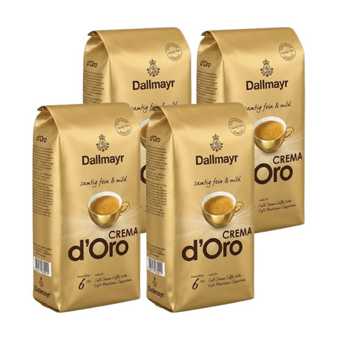 4x Dallmayr Crema d’Oro Kaffeebohnen 1kg – 100% Arabica, 4kg