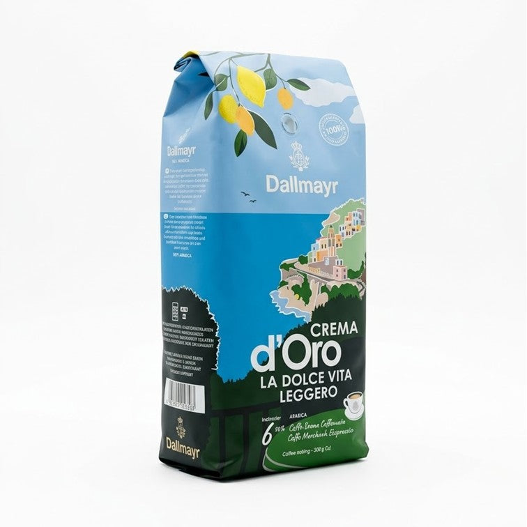 Dallmayr Crema d’Oro La Dolce Vita Leggero 1 kg Ganze Bohnen Kaffee