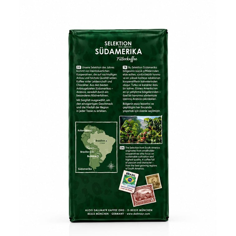 4x Dallmayr Selektion Südamerika Gemahlener Kaffee 4x 500g