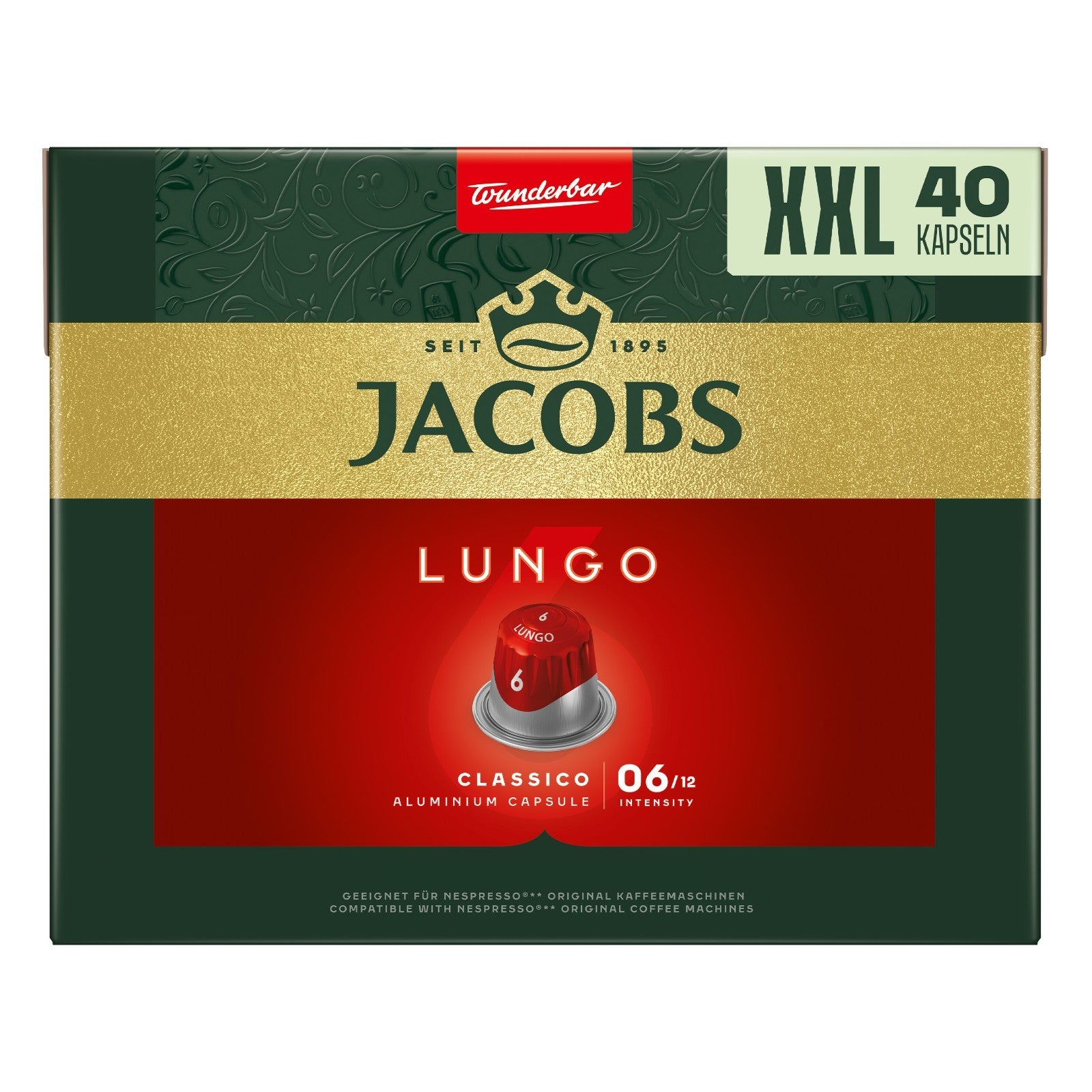 JACOBS Kapseln Xxl-Pack Nespresso®* Kompatible Kaffeekapseln Lungo Espresso