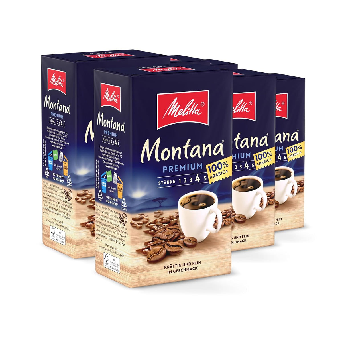 Melitta Der Kräftige, Filterkaffee, Stärke 4/5, 12 X 500G