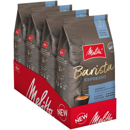 Melitta Barista Classic Espresso, Ganze Kaffee-Bohnen 1Kg, Ungemahlen, Kaffeebohnen Für Kaffee-Vollautomat, Kräftige Röstung, Stärke 5 (Packung Mit 2)