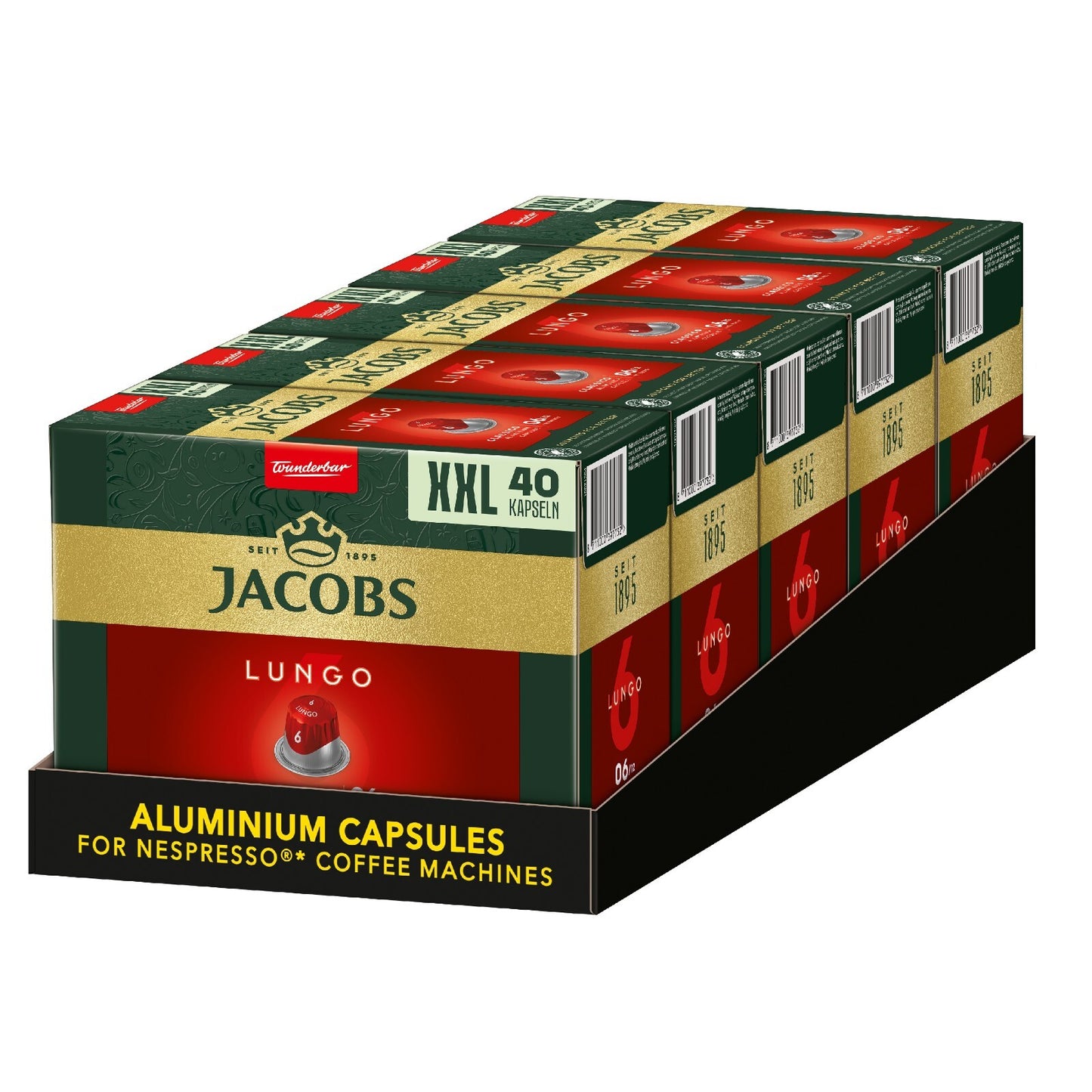JACOBS Kapseln Xxl-Pack Nespresso®* Kompatible Kaffeekapseln Lungo Espresso