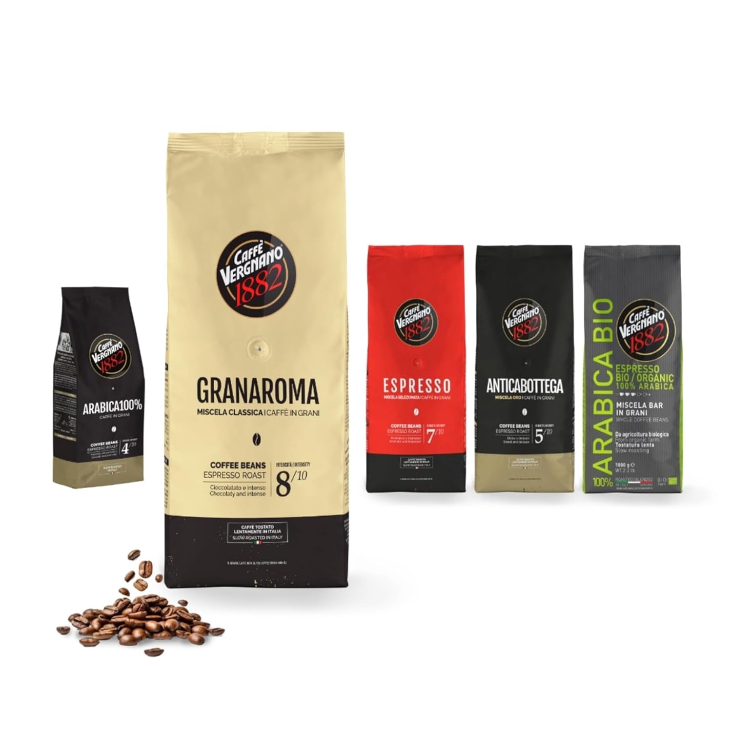 Caffè Vergnano 1882 Kaffeebohnen Granaroma - 1 Kg (1Er Pack)